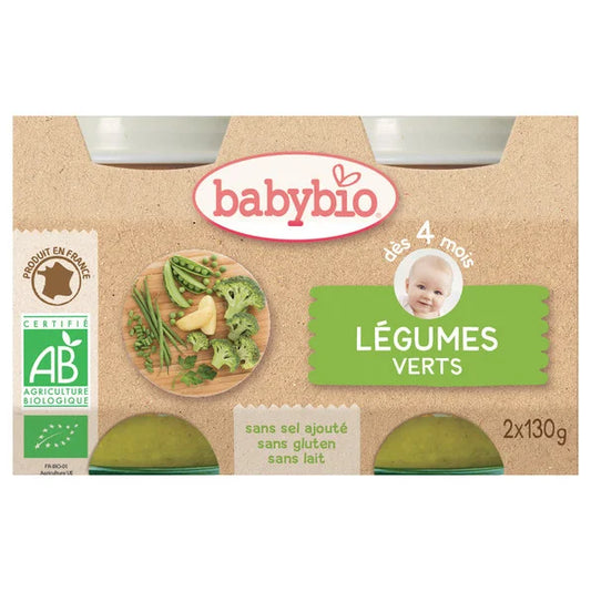 BABYBIO -- Petit pot bb legumes verts 2x130g